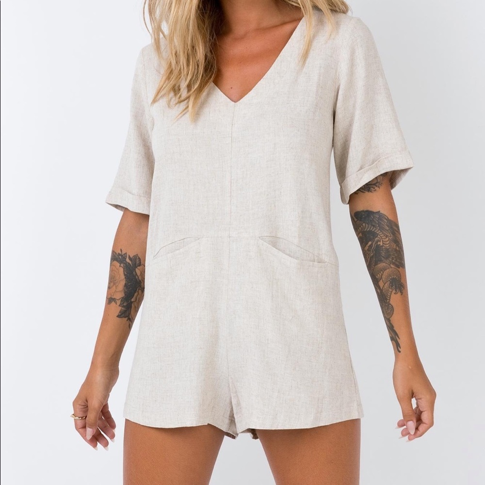 Princess Polly Zara Playsuit Natural